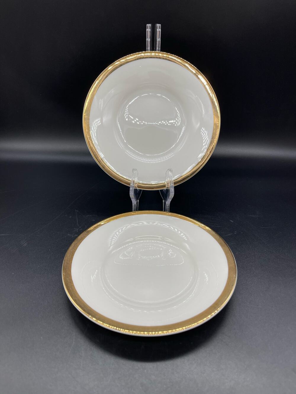 Pier 1 One Gold Band Set of 2 Bread Plates